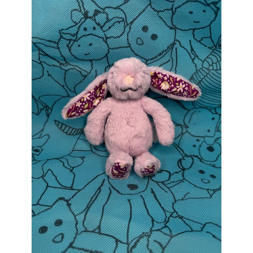 Jellycat Thistlepop Blossom Bunny Bag Charm Lilac Keyring New